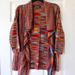 Absolutely Famous Rainbow Drape 3/4 Sleeve Sweater